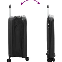 vidaXL Maleta con cerradura 34 x 23 x 55.5 cm Plástico ABS Negro Sale