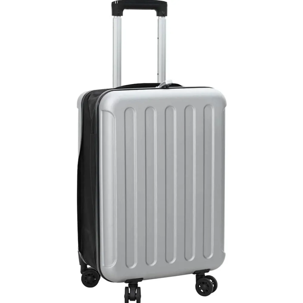 vidaXL Maleta con cerradura 34 x 23 x 55.5 cm Plástico ABS Plateado