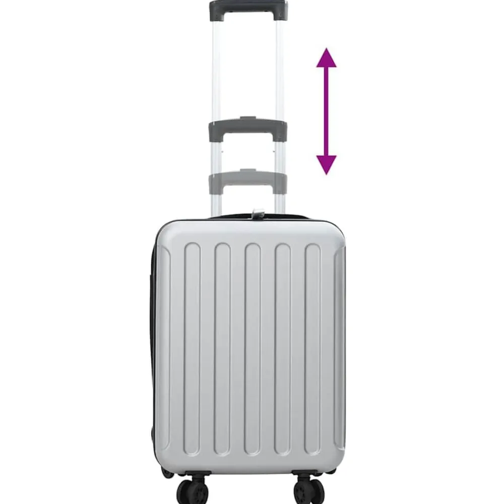 vidaXL Maleta con cerradura 34 x 23 x 55.5 cm Plástico ABS Plateado
