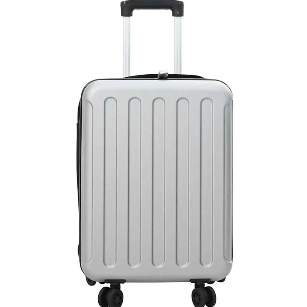 vidaXL Maleta con cerradura 34 x 23 x 55.5 cm Plástico ABS Plateado