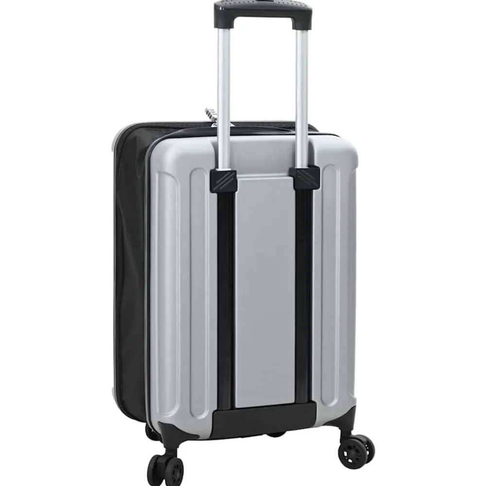 vidaXL Maleta con cerradura 34 x 23 x 55.5 cm Plástico ABS Plateado