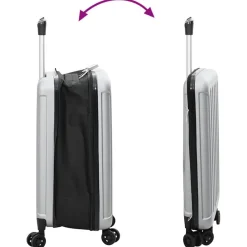 vidaXL Maleta con cerradura 34 x 23 x 55.5 cm Plástico ABS Plateado