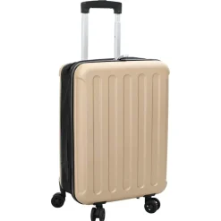 vidaXL Maletas Y Bolsos De Viaje-Maleta con cerradura champán 34 x 23 x 55.5 cm Plástico ABS