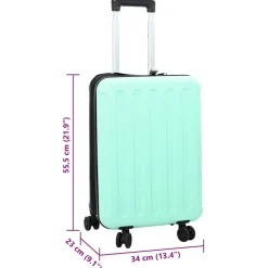 vidaXL Maletas Y Bolsos De Viaje-Maleta con cerradura 34 x 23 x 55.5 cm Plástico ABS