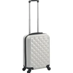vidaXL Maletas Y Bolsos De Viaje-Maleta con ruedas trolley rígida plateada brillante ABS