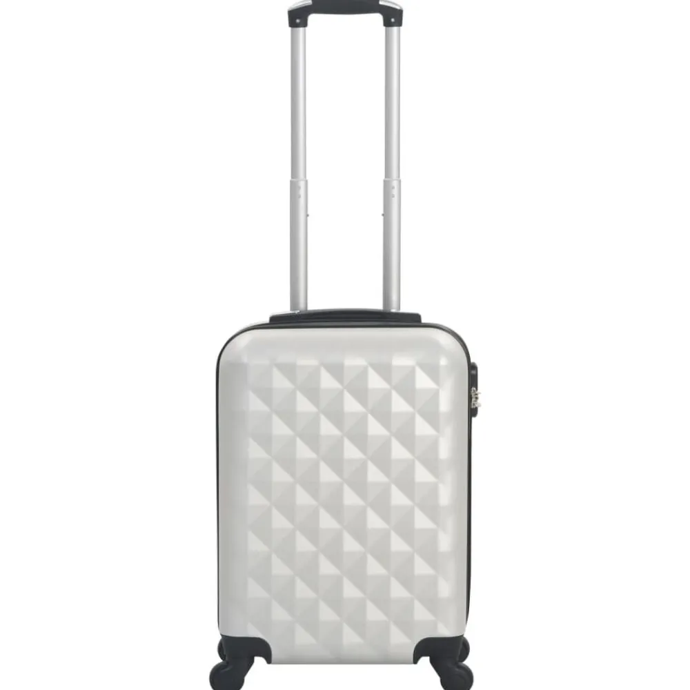 vidaXL Maletas Y Bolsos De Viaje-Maleta con ruedas trolley rígida plateada brillante ABS
