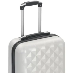 vidaXL Maletas Y Bolsos De Viaje-Maleta con ruedas trolley rígida plateada brillante ABS