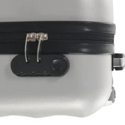 vidaXL Maletas Y Bolsos De Viaje-Maleta con ruedas trolley rígida plateada brillante ABS