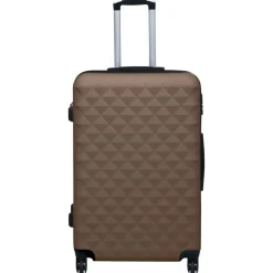 vidaXL Maletas Y Bolsos De Viaje-Maleta rígida con ruedas ABS marrón