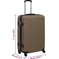 vidaXL Maletas Y Bolsos De Viaje-Maleta rígida con ruedas ABS marrón