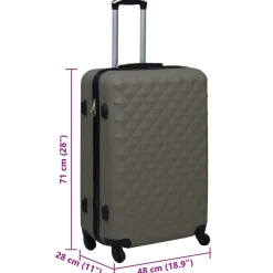 vidaXL Maleta rígida con ruedas ABS gris Antracita New