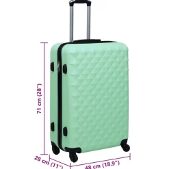 vidaXL Maleta rígida con ruedas ABS verde Menta Hot