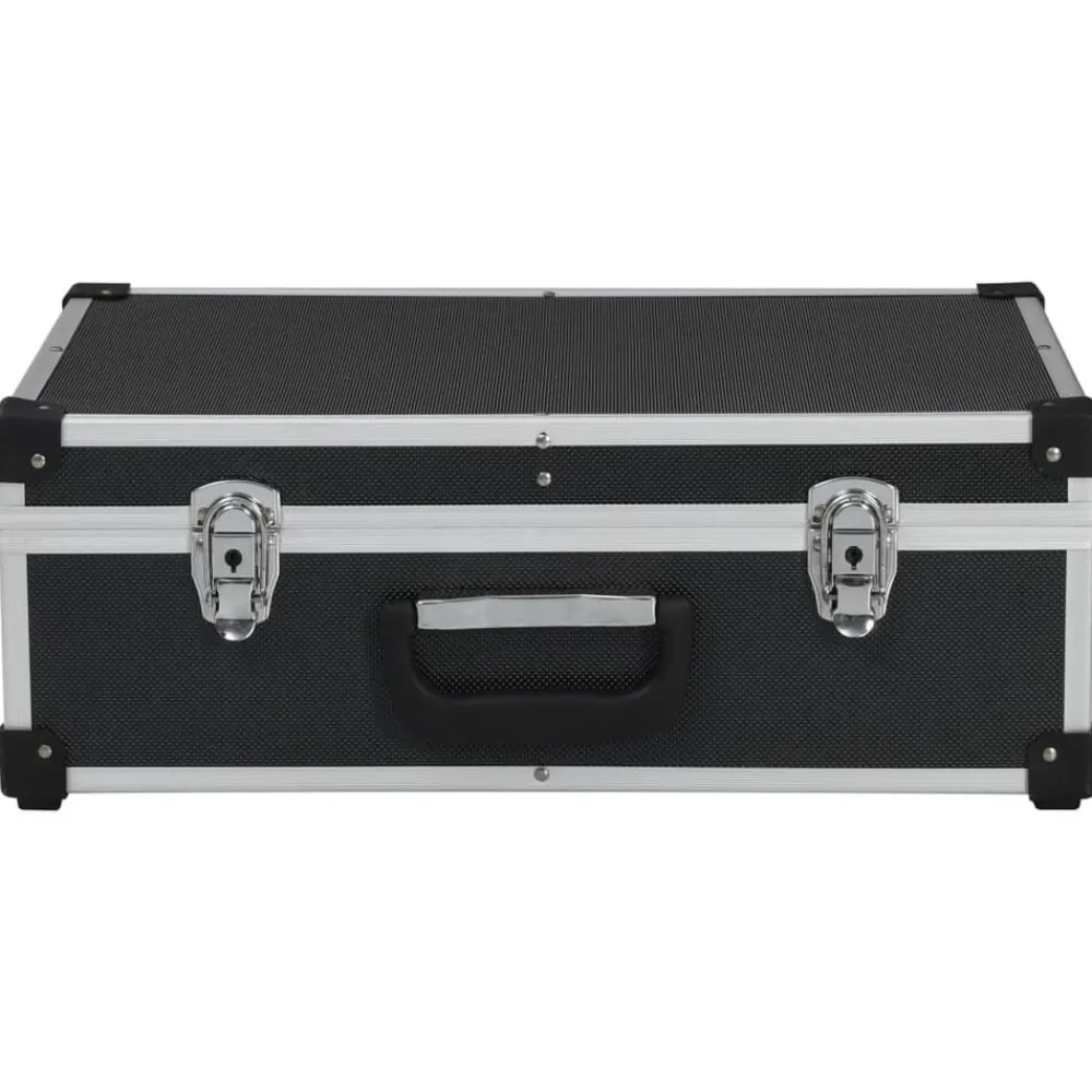 vidaXL Accesorios De Bricolaje-Maletín de herramientas aluminio negro 46x33x16 cm