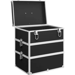vidaXL Maletín de maquillaje 37x24x40 cm aluminio Negro