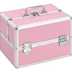 vidaXL Maletas Y Bolsos De Viaje-Maletín de maquillaje aluminio 22x30x21 cm