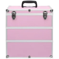 vidaXL Maletín de maquillaje 37x24x40 cm aluminio Rosa Online