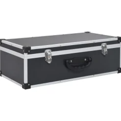vidaXL Maletín para 80 CD aluminio y ABS Negro Outlet