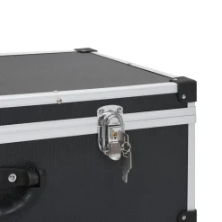 vidaXL Maletín para 80 CD aluminio y ABS Negro Outlet