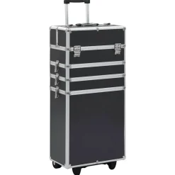 vidaXL Maletas Y Bolsos De Viaje-Maletín trolley de maquillaje de aluminio