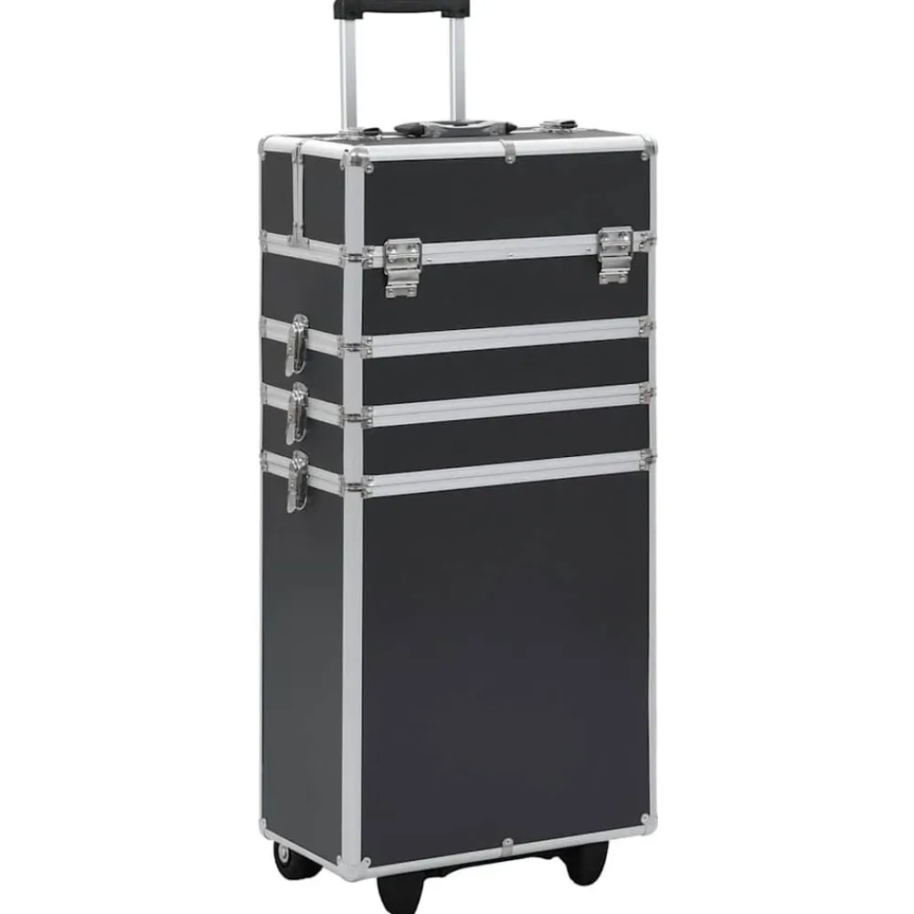 vidaXL Maletas Y Bolsos De Viaje-Maletín trolley de maquillaje de aluminio