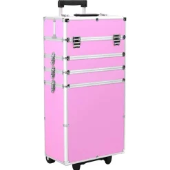 vidaXL Maletas Y Bolsos De Viaje-Maletín trolley de maquillaje de aluminio