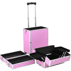 vidaXL Maletas Y Bolsos De Viaje-Maletín trolley de maquillaje de aluminio