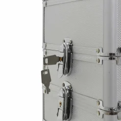 vidaXL Maletín trolley de maquillaje de aluminio Plateado Outlet