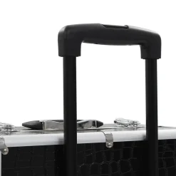 vidaXL Maletín trolley maquillaje aluminio negro estampado cocodrilo estampado de cocodrilo negro Outlet