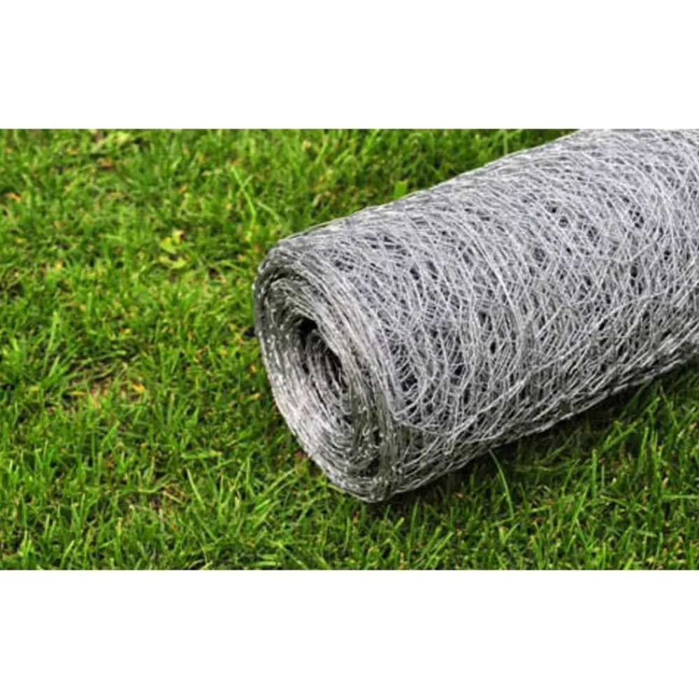 vidaXL Malla de alambre de acero galvanizado plateada 25x0,5 m Plateado Discount