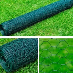 vidaXL Vallas De Jardín-Malla de alambre hexagonal acero oscuro 1x25 m