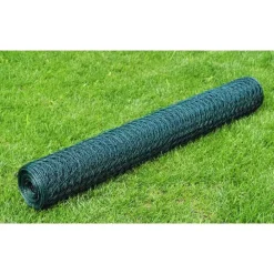 vidaXL Vallas De Jardín-Malla de alambre hexagonal acero oscuro 1x25 m