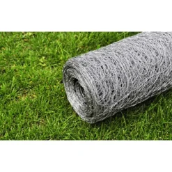 vidaXL Vallas De Jardín-Malla de alambre hexagonal acero galvanizado 1x25 m