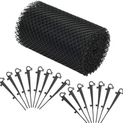 vidaXL Materiales De Construcción-Malla para canalones con clips 4 unidades HDPE 1,08 ㎡