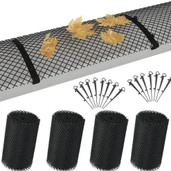 vidaXL Materiales De Construcción-Malla para canalones con clips 4 unidades HDPE 1,08 ㎡