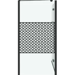 vidaXL Mampara de baño a rayas vidrio templado 120x68x130 cm Negro Discount