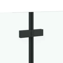 vidaXL Mampara de baño a rayas vidrio templado 120x68x130 cm Negro Discount