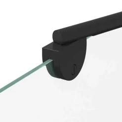vidaXL Mampara de baño a rayas vidrio templado 120x68x130 cm Negro Discount