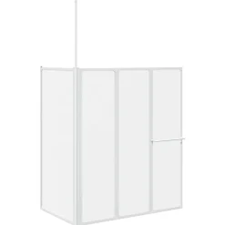 vidaXL Fontanería-Mampara de baño Esmerilado 120 x 70 x 137 cm Aluminio