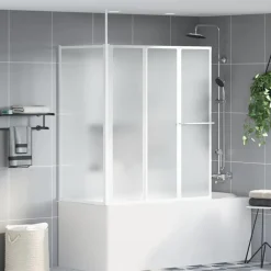 vidaXL Fontanería-Mampara de baño Esmerilado 120 x 70 x 137 cm Aluminio