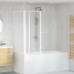 vidaXL Fontanería-Mampara de baño Esmerilado 120 x 70 x 137 cm Aluminio