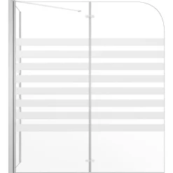 vidaXL Mampara de baño vidrio templado a rayas 120x68x130 cm Blanco Sale