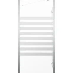 vidaXL Mampara de baño vidrio templado a rayas 120x68x130 cm Blanco Sale