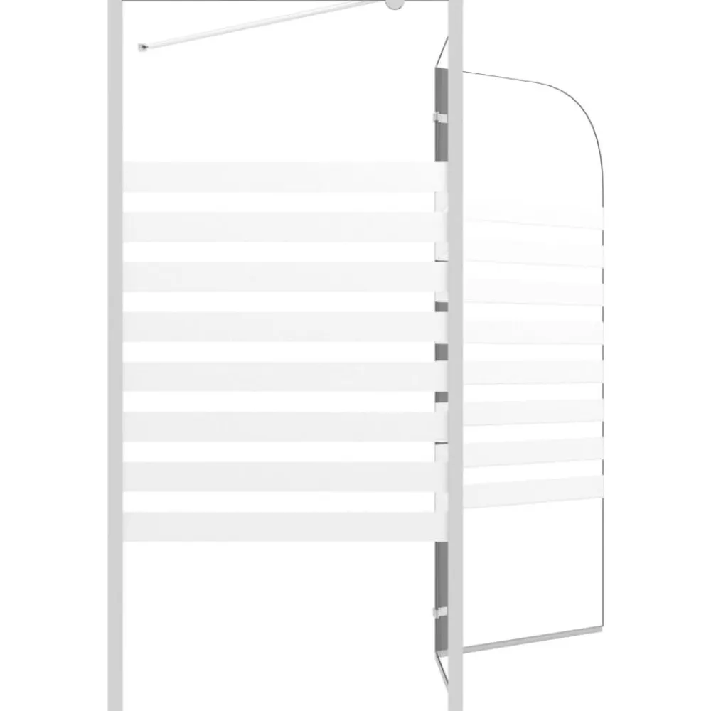 vidaXL Mampara de baño vidrio templado a rayas 120x68x130 cm Blanco Sale