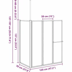 vidaXL Mampara de ducha 120 x 70 x 137 cm Aluminio Best