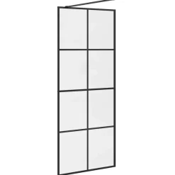 vidaXL Mampara de ducha accesible vidrio ESG claro 80x195 cm Negro Outlet