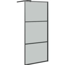 vidaXL Fontanería-Mampara de ducha accesible vidrio ESG oscuro 80x195 cm