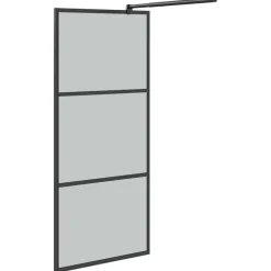 vidaXL Fontanería-Mampara de ducha accesible vidrio ESG oscuro 80x195 cm