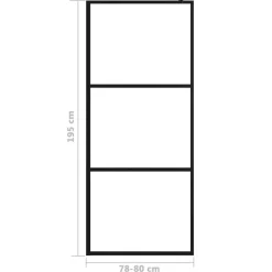 vidaXL Fontanería-Mampara de ducha accesible vidrio ESG claro 80x195 cm