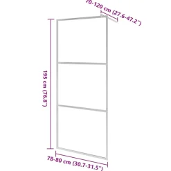 vidaXL Mampara de ducha accesible vidrio ESG esmerilado 80x195 cm Plateado Discount