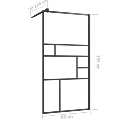 vidaXL Mampara de ducha accesible vidrio ESG claro 80x195 cm Negro Discount